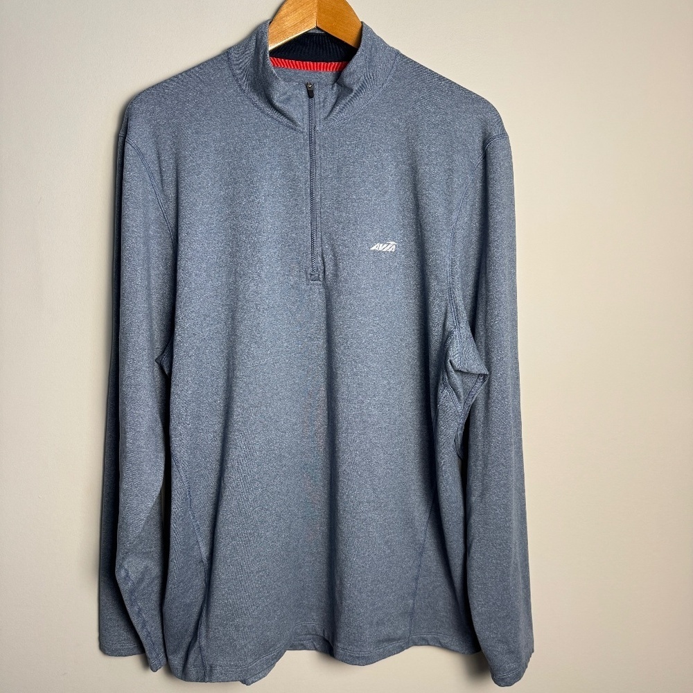Avia Women's Athletic Performance‎ 1/4 Zip Long Sleeve Pullover Grayish-Blue XL